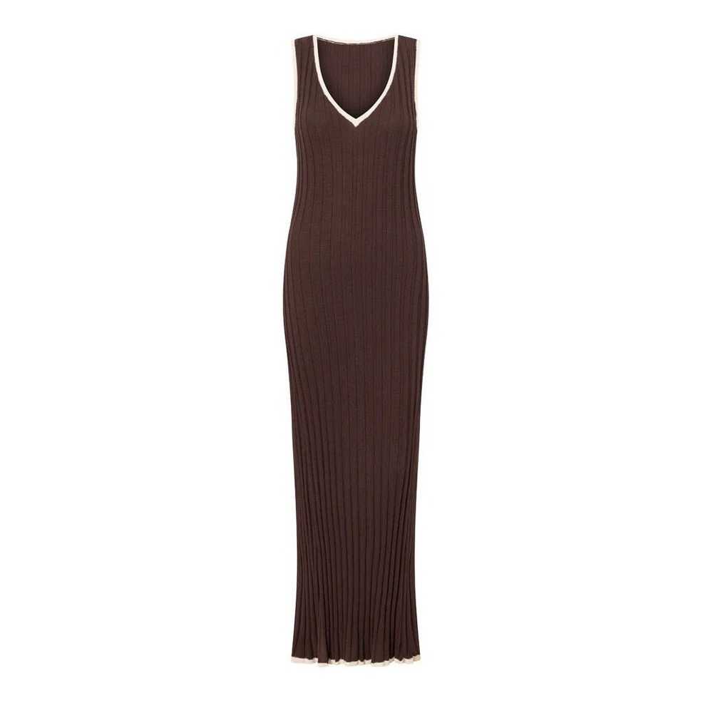 Sabo Women's Viscose Nylon Bodycon Bally Maxi Dress - Brown - Size XL (US 10)